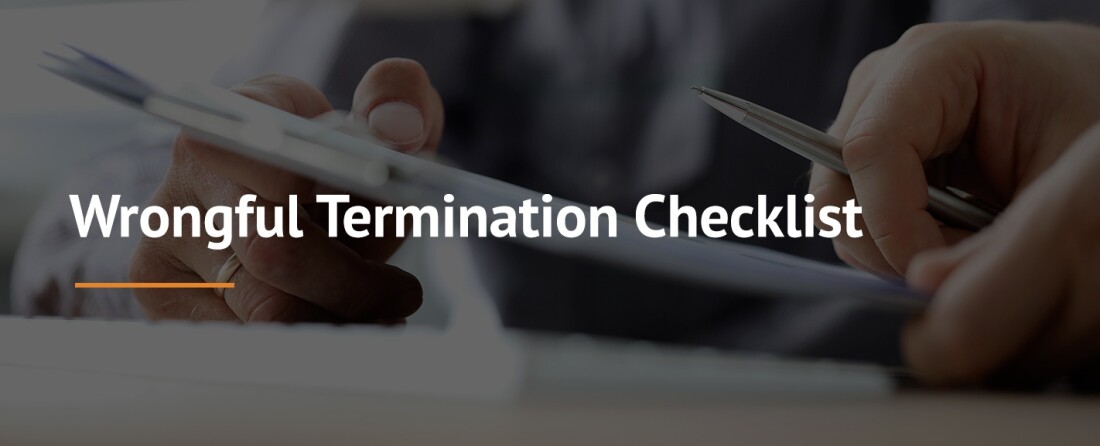 Wrongful termination checklist